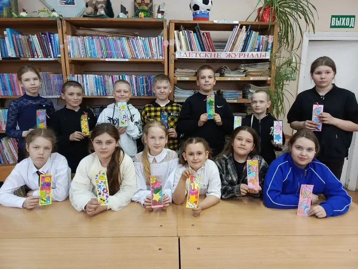 Закладка для порядка - мастер - класс в Детской библиотеке (4)