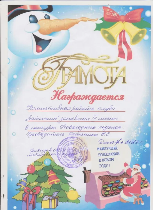 Клуб “Затейник”, 3 место