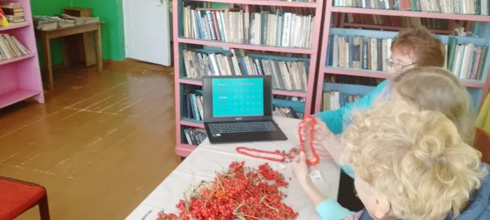 Новинская поселенческая библиотека. Фольклорные посиделки «Именины у рябины»